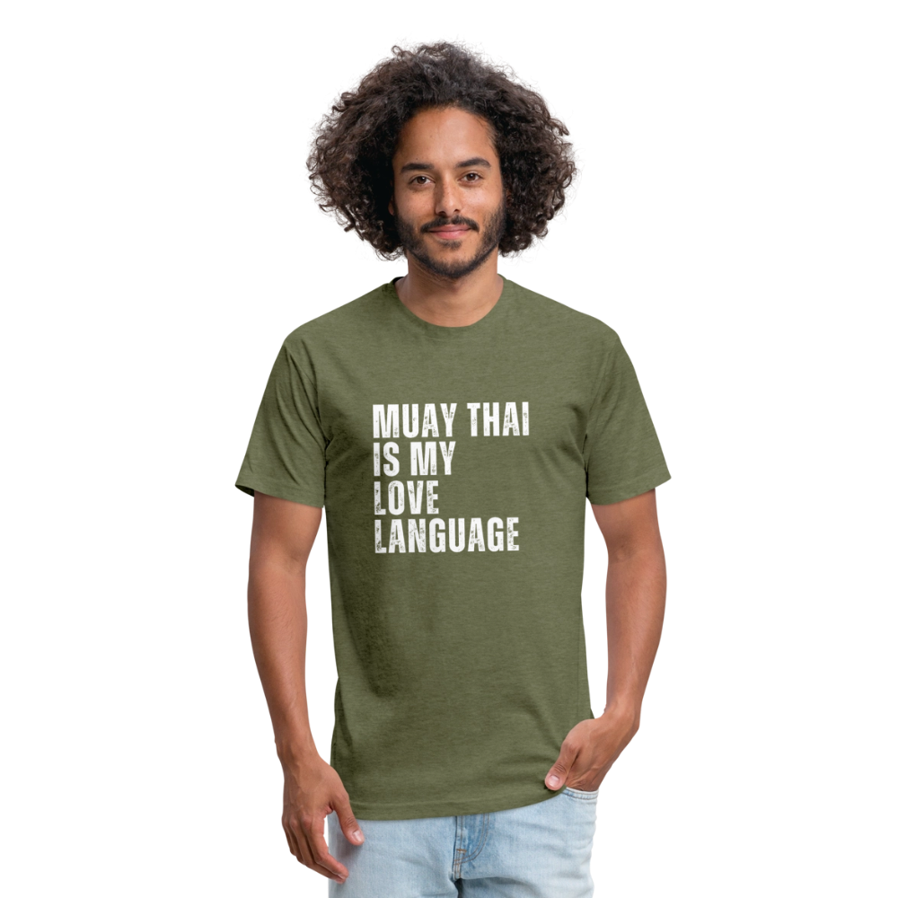 Muay Thai Is My Love Language tee - heather military green