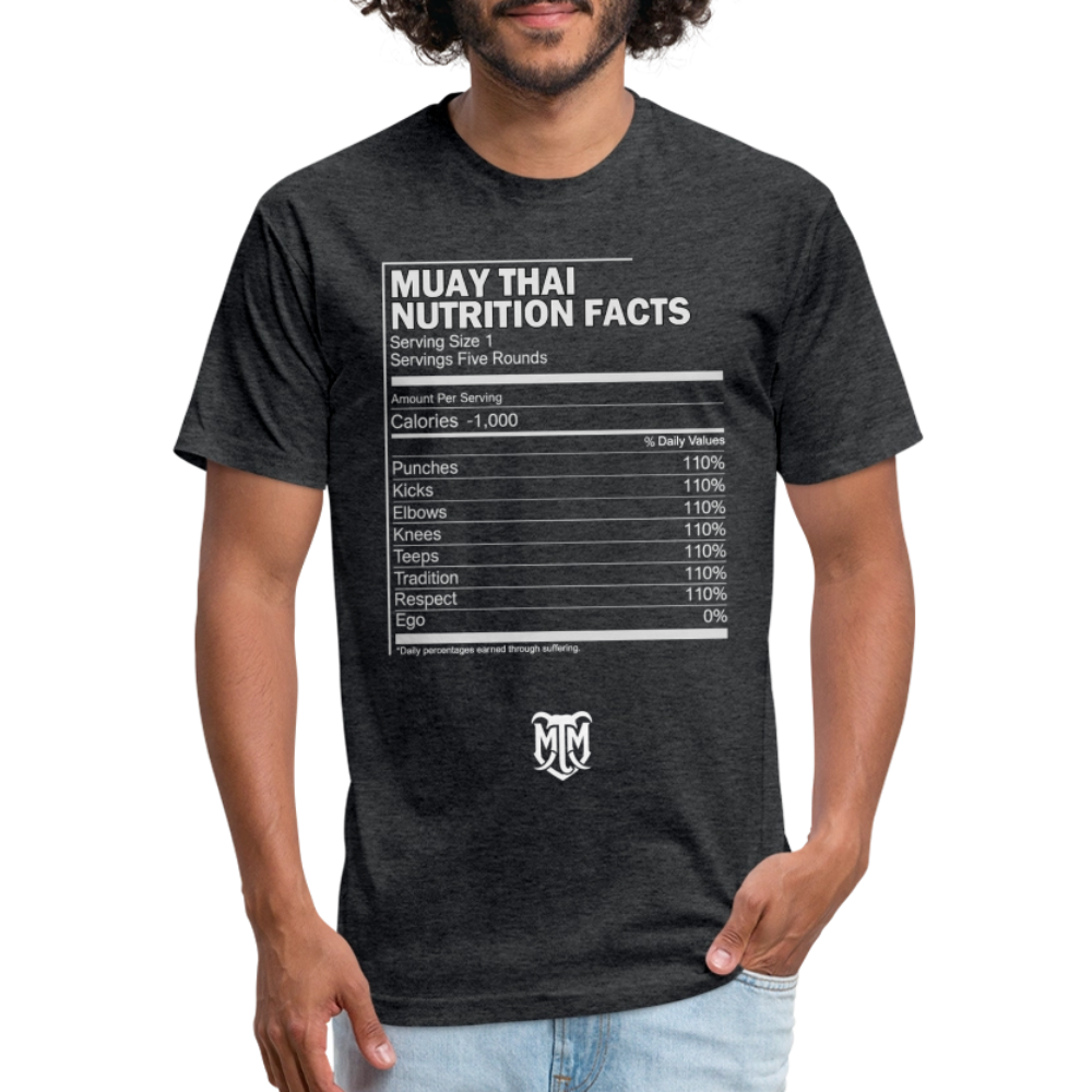 Muay Thai Nutrition Facts Tee - heather black