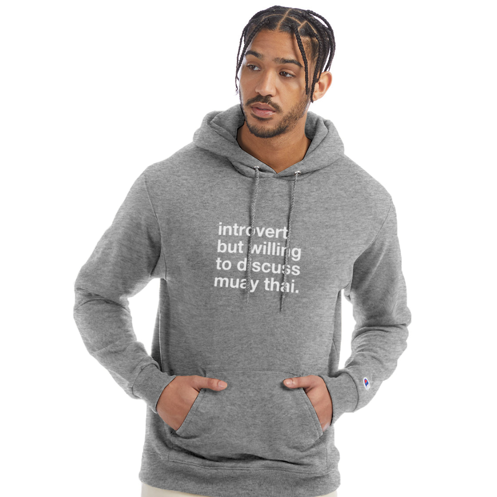 introvert muay thai Classic Hoodie - heather gray