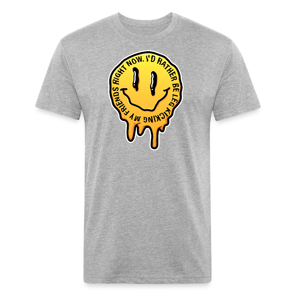 I'd rather be legkicking my friends smiley shirt - heather gray