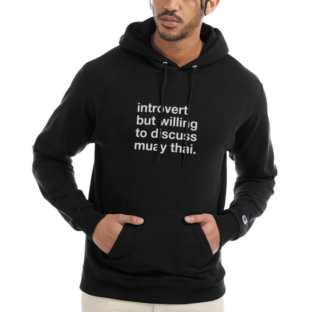 introvert muay thai Classic Hoodie - black