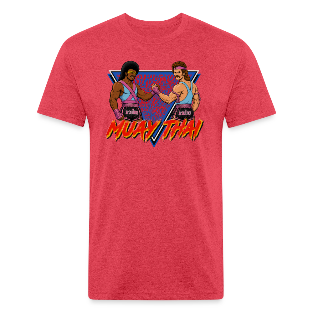 Retro Warriors Muay Thai Tee - heather red