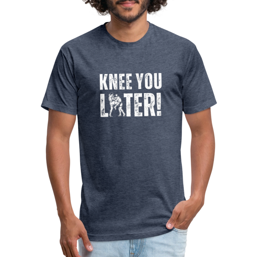 Knee You Later tee - heather navy