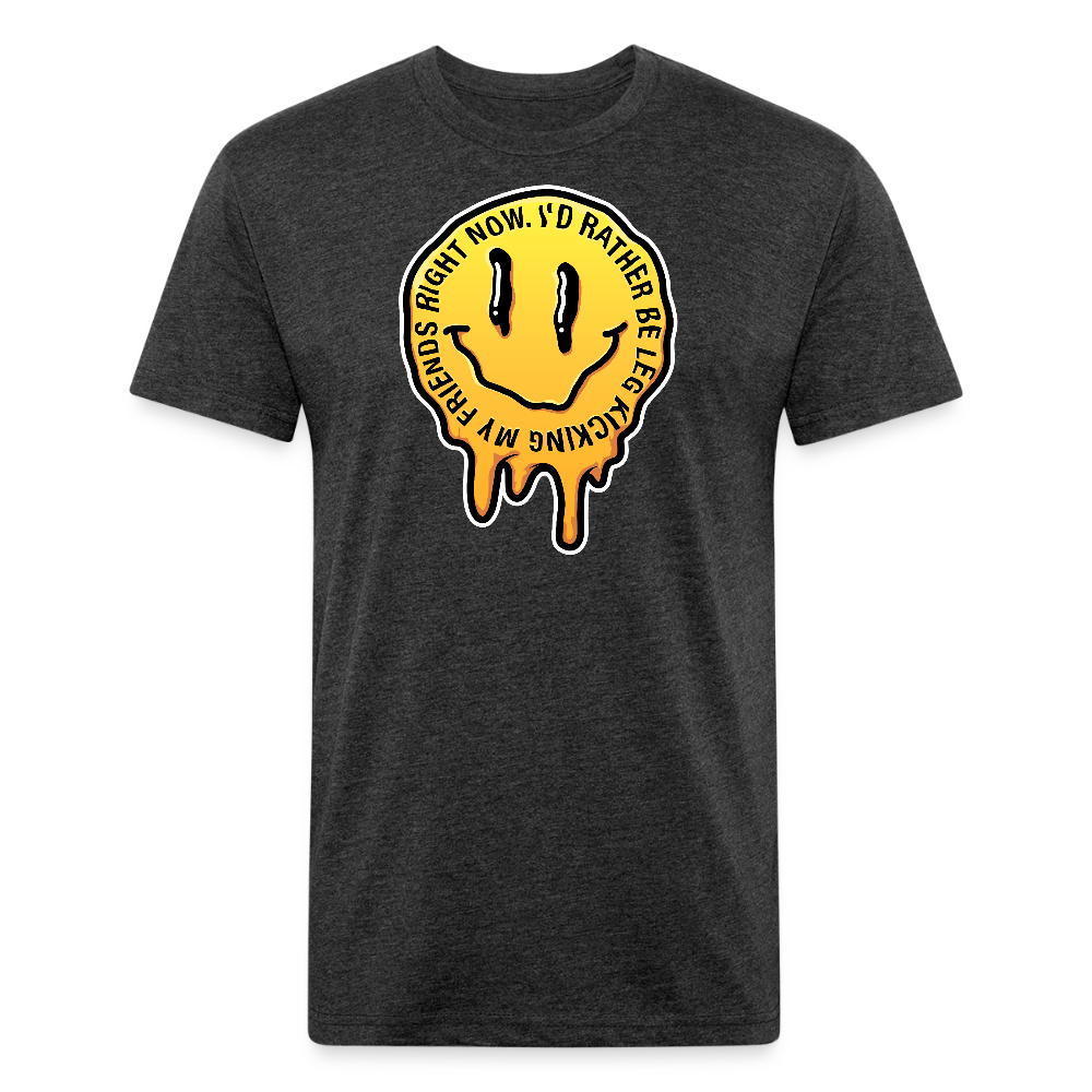 I'd rather be legkicking my friends smiley shirt - heather black