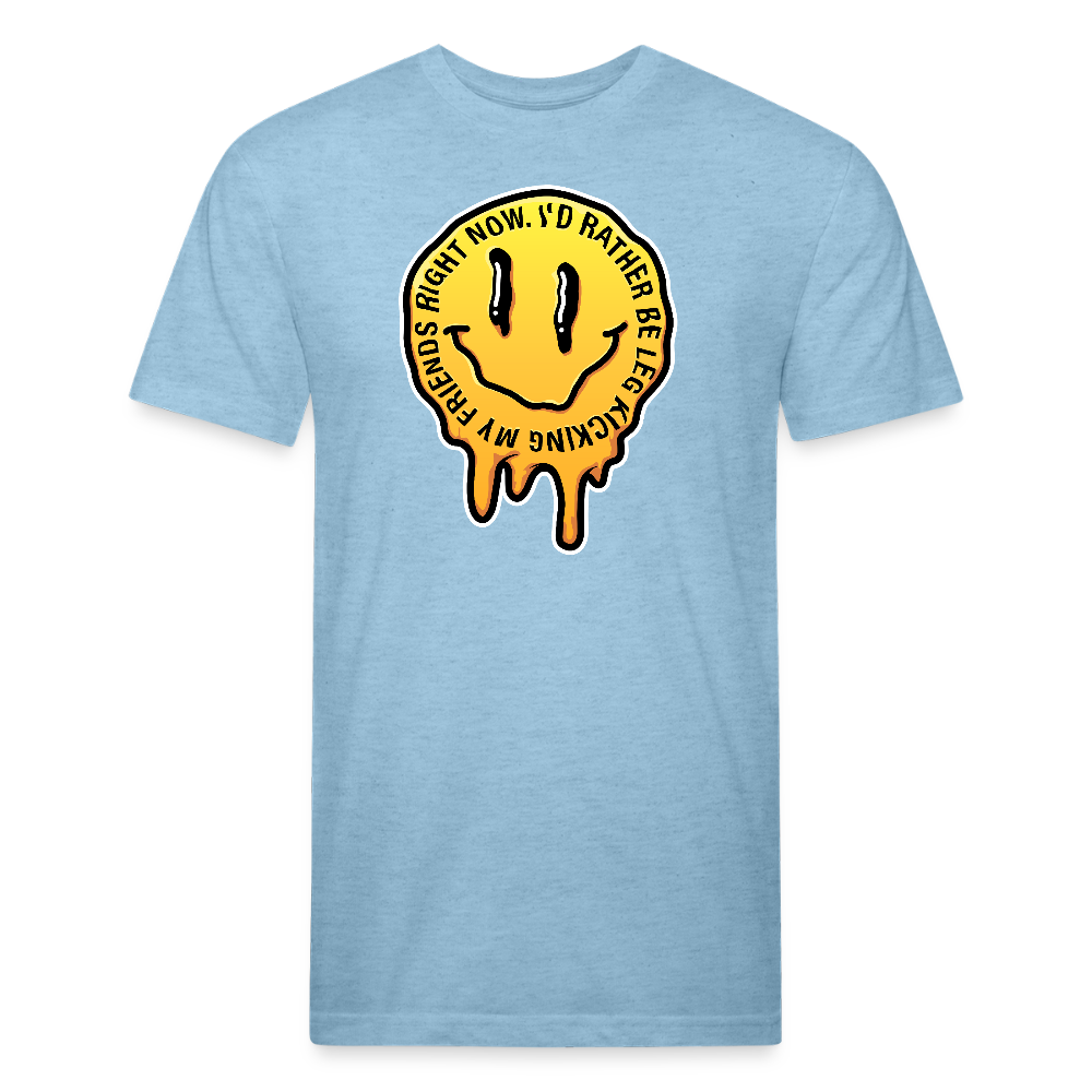 I'd rather be legkicking my friends smiley shirt - heather blue