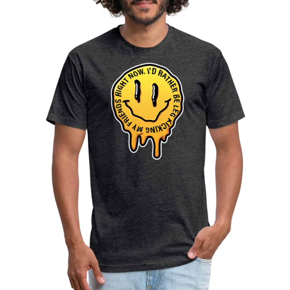 I'd rather be legkicking my friends smiley shirt - heather black
