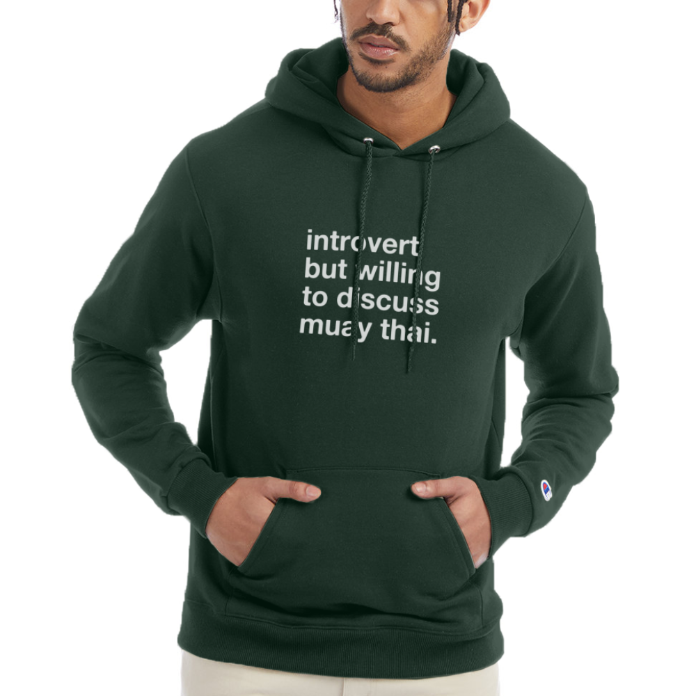 introvert muay thai Classic Hoodie - Dark Green