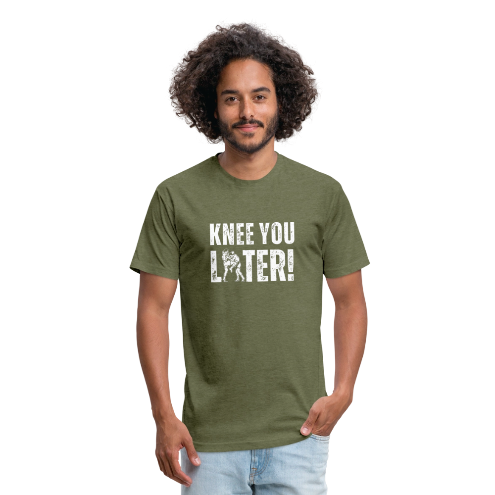 Knee You Later tee - heather military green