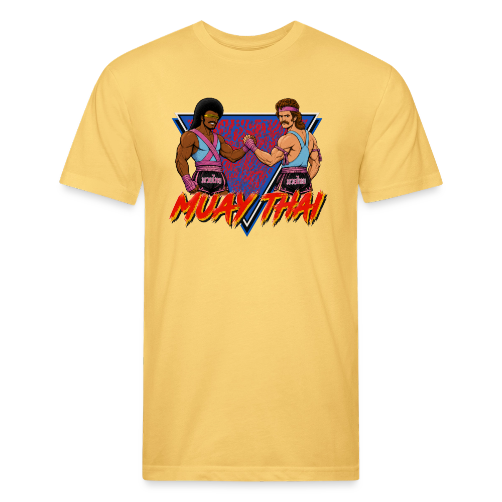 Retro Warriors Muay Thai Tee - pastel yellow
