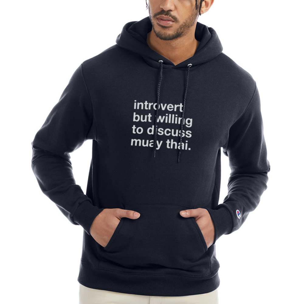 introvert muay thai Classic Hoodie - navy