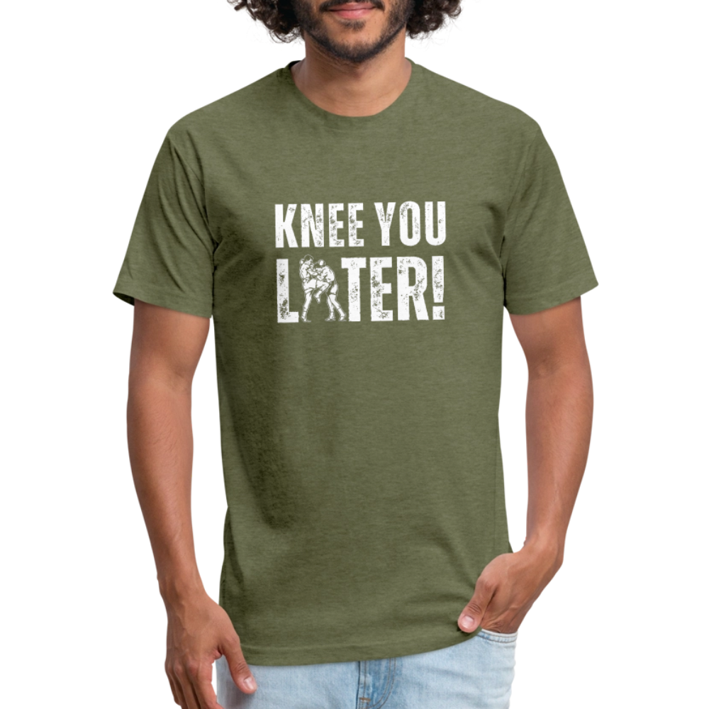Knee You Later tee - heather military green