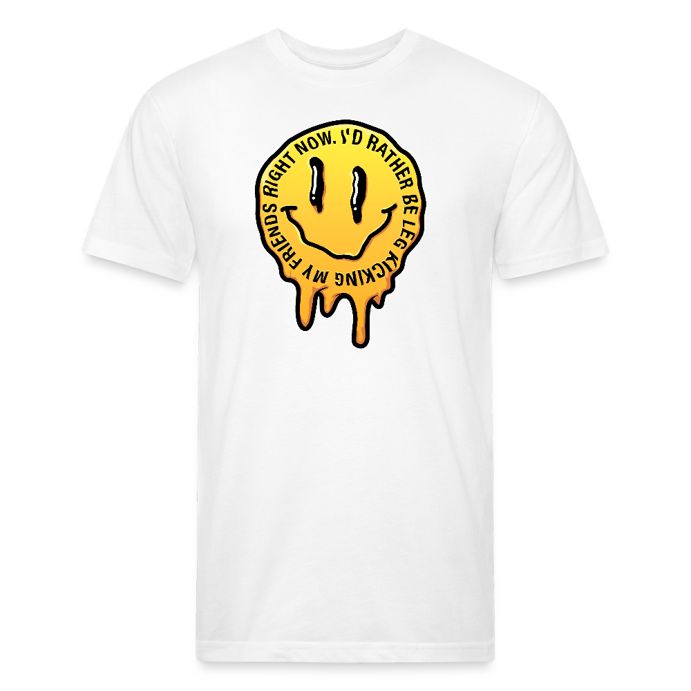 I'd rather be legkicking my friends smiley shirt - white
