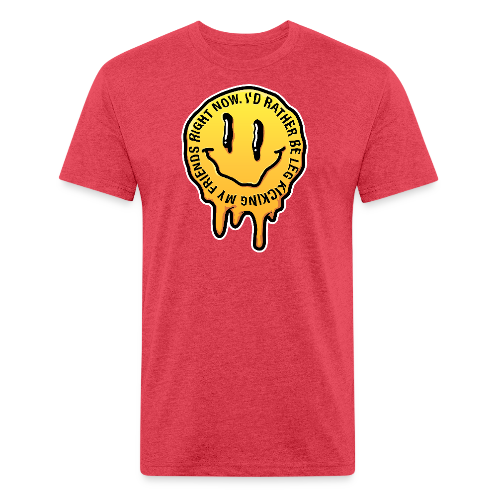 I'd rather be legkicking my friends smiley shirt - heather red