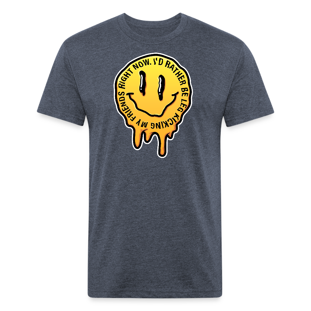 I'd rather be legkicking my friends smiley shirt - heather navy
