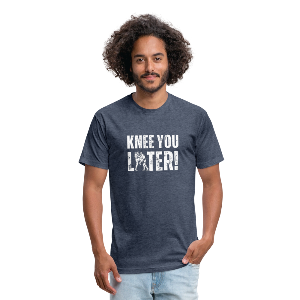 Knee You Later tee - heather navy