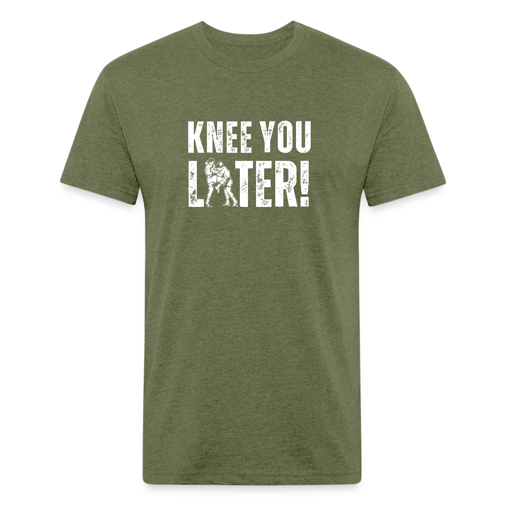 Knee You Later tee - heather military green