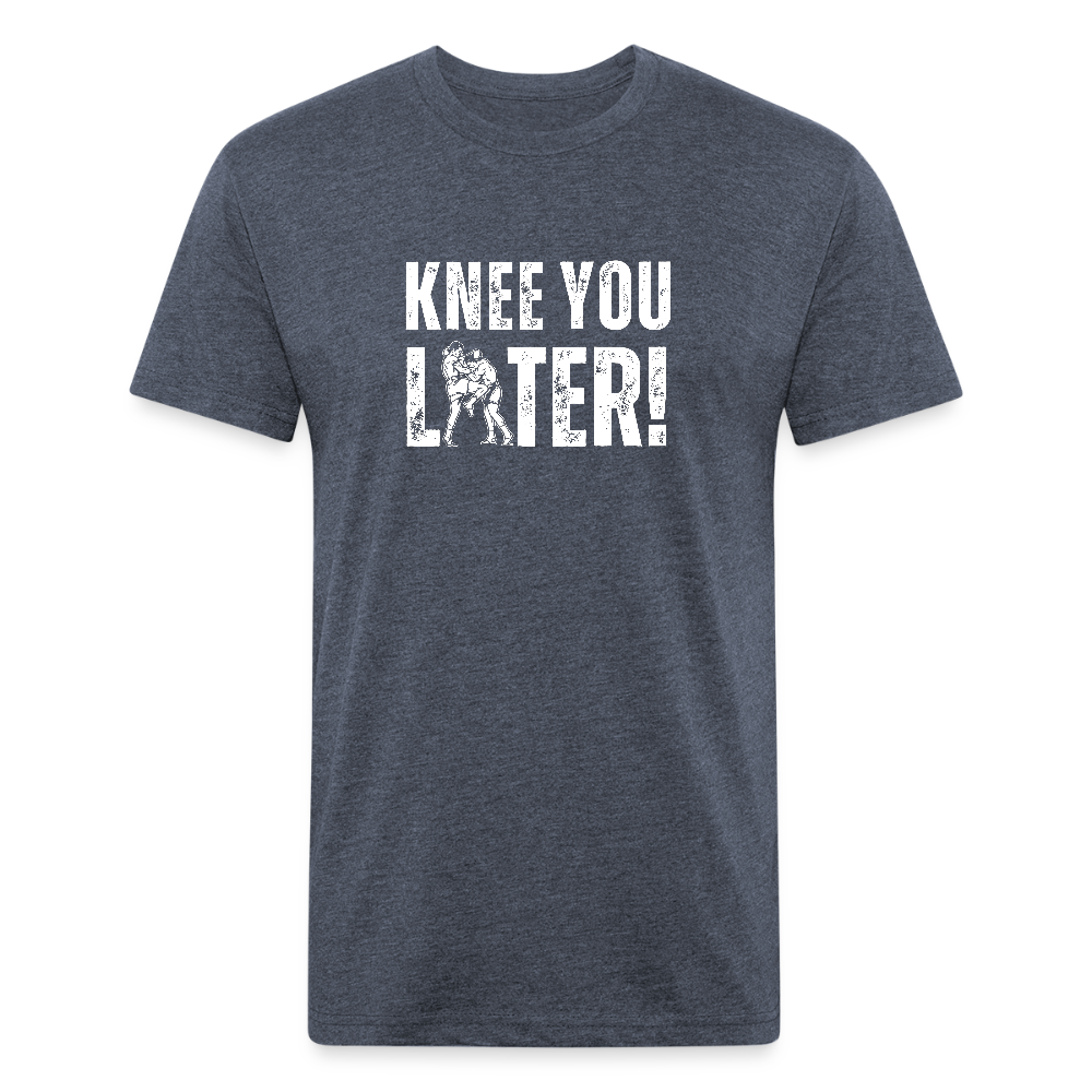 Knee You Later tee - heather navy