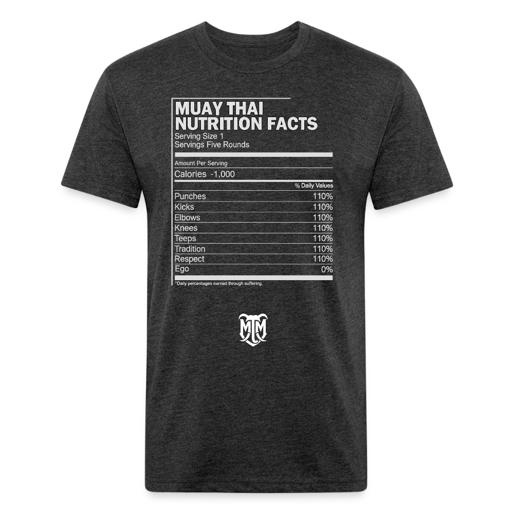Muay Thai Nutrition Facts Tee - heather black