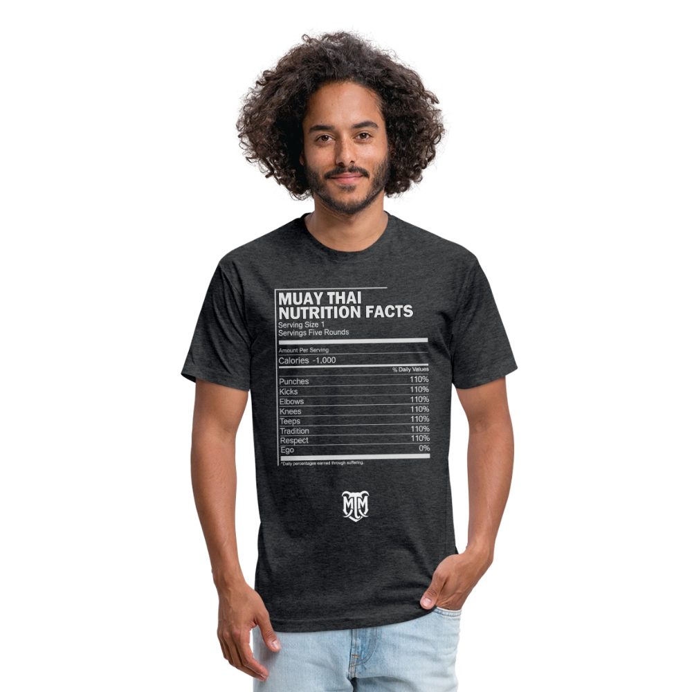 Muay Thai Nutrition Facts Tee - heather black