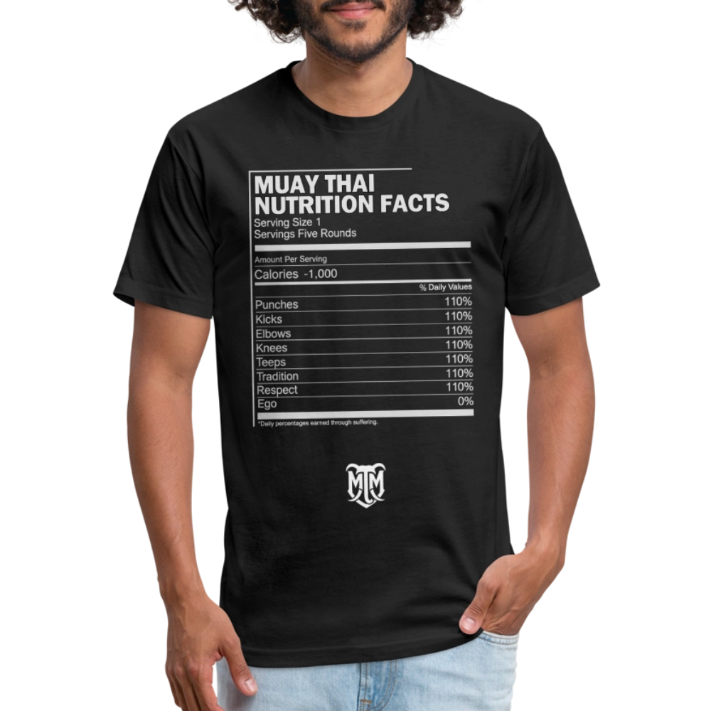 Muay Thai Nutrition Facts Tee - black