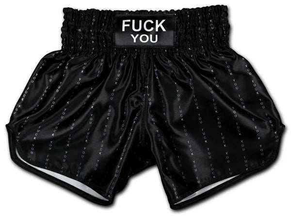 F*CK YOU Pinstripe Muay Thai Boxing Shorts