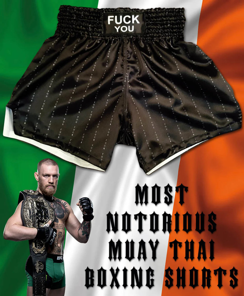 F*CK YOU Pinstripe Muay Thai Boxing Shorts