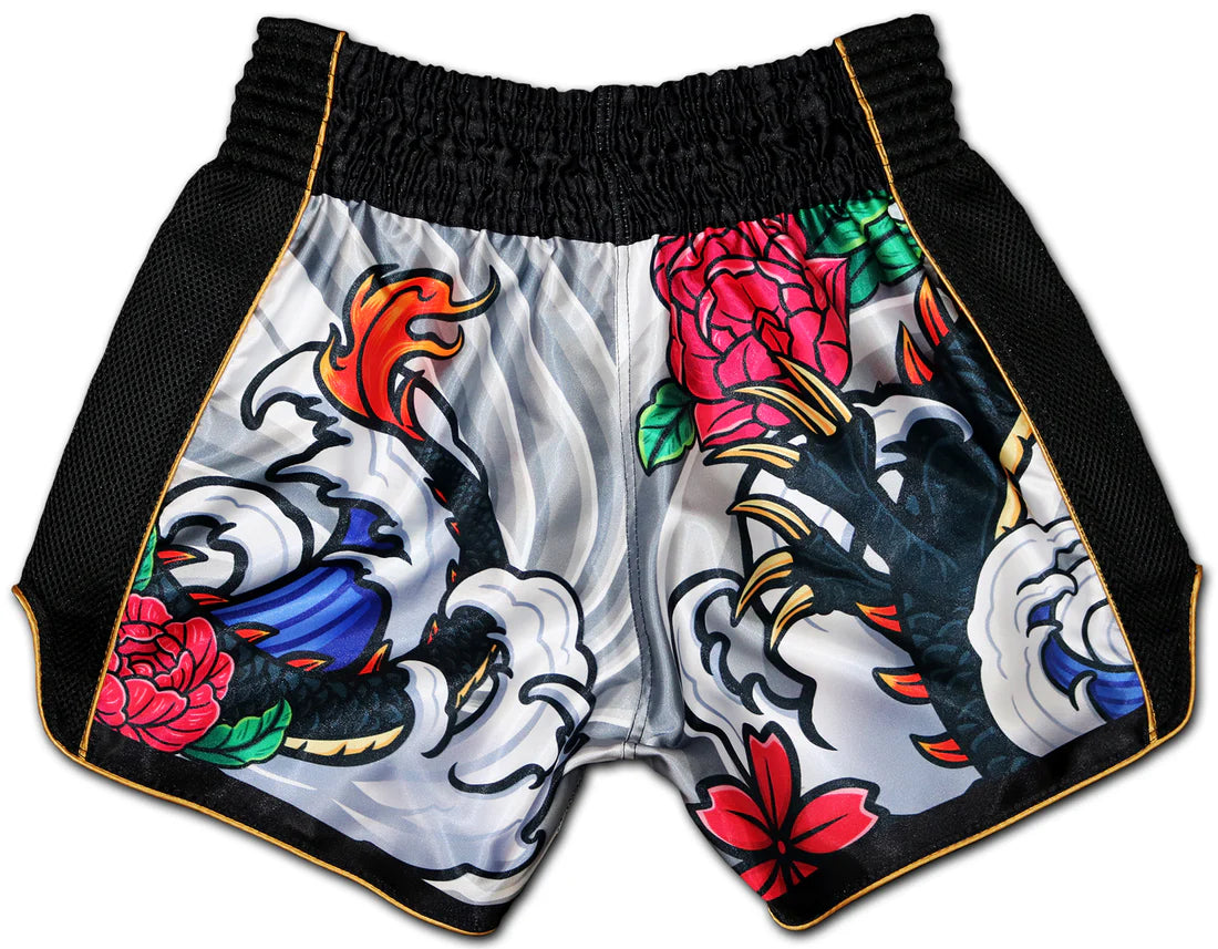 Elegant Irezumi Dragon Muay Thai Shorts - Unleash the Dragon Spirit