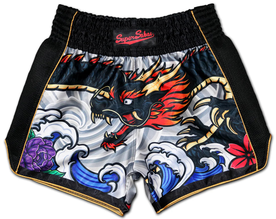 Elegant Irezumi Dragon Muay Thai Shorts - Unleash the Dragon Spirit