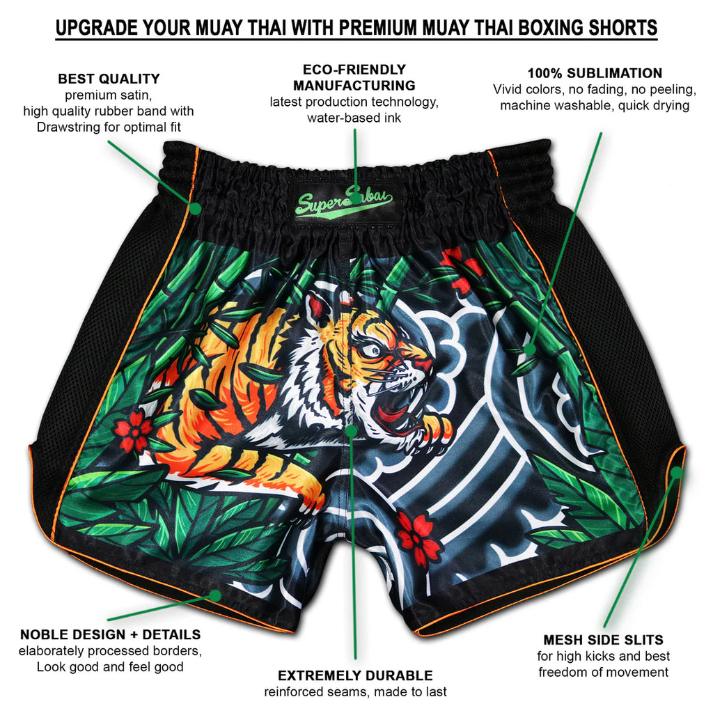 Elegant Irezumi Tiger Muay Thai Shorts