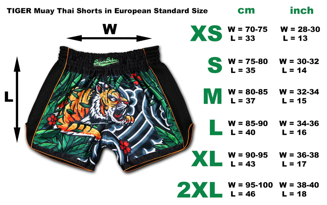 Elegant Irezumi Tiger Muay Thai Shorts