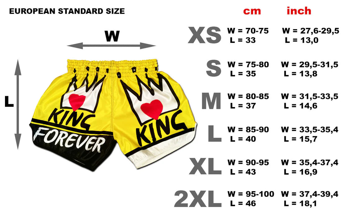 KING Forever Men's Fight Shorts / Boxing Trunks (Original Yellow)