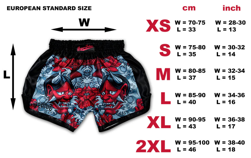Oni Mask 鬼 Devil's Koi - Muay Thai Boxing Shorts