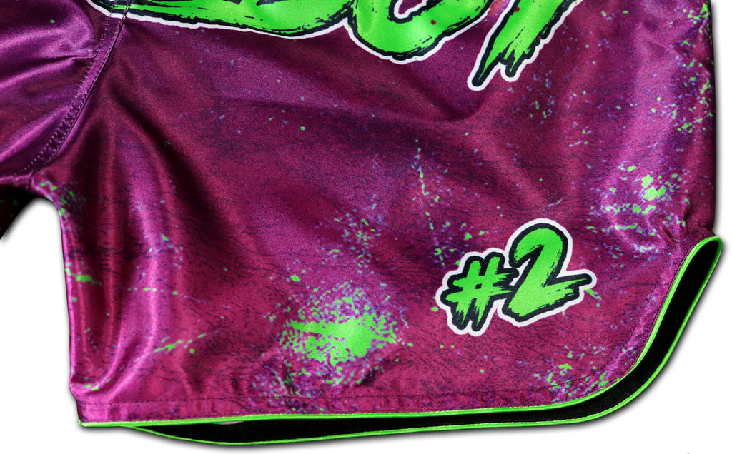 WILD BOY Muay Thai Shorts Extreme Limited Edition (Purple & Neon Green)
