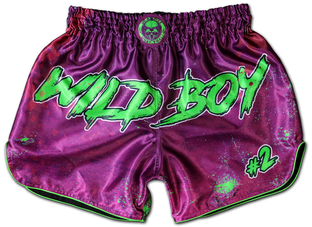 WILD BOY Muay Thai Shorts Extreme Limited Edition (Purple & Neon Green)