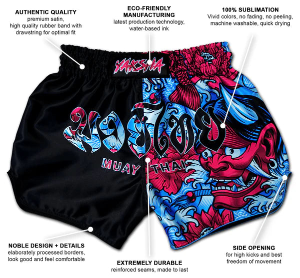 Muay Thai Shorts | YAKSHA | Luk Krʉng Black & Oni