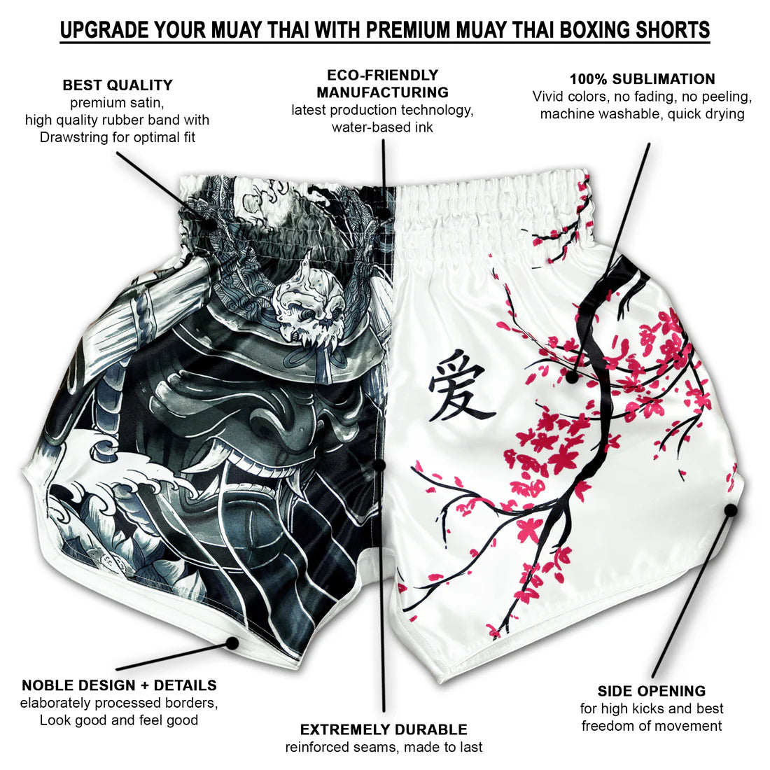 Cherry Blossom Samurai Muay Thai Shorts