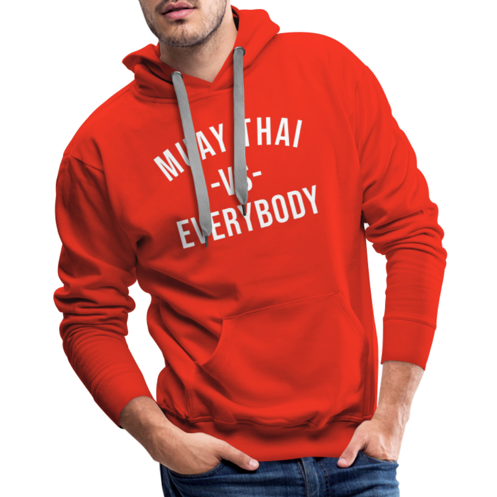 Muay Thai vs Everybody Adult Hoodie - red