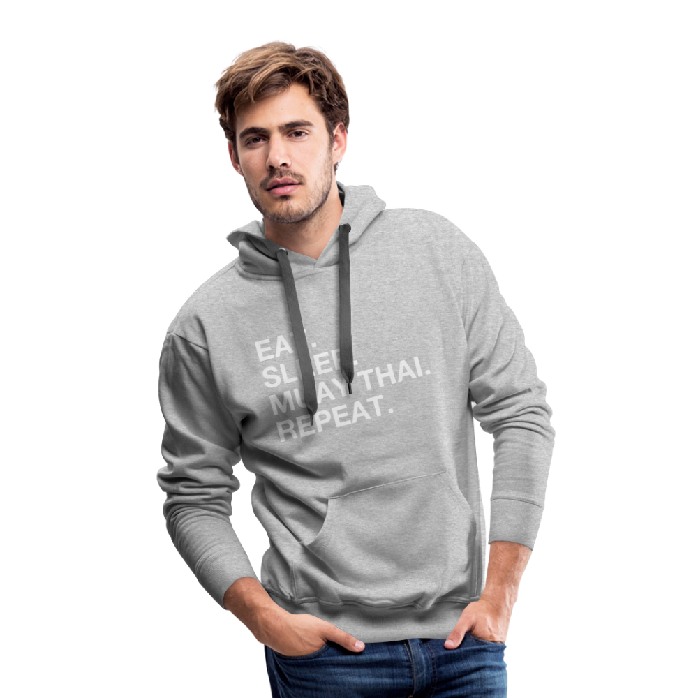 eat sleep muay thai Adult Hoodie - heather grey