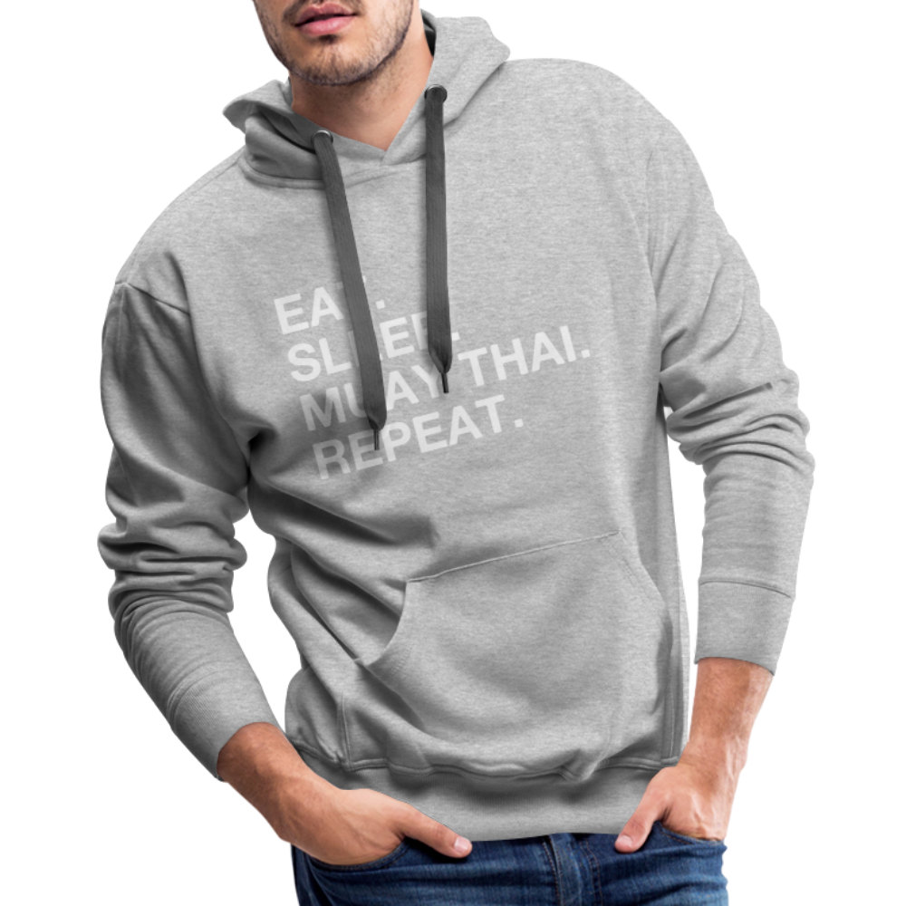 eat sleep muay thai Adult Hoodie - heather grey