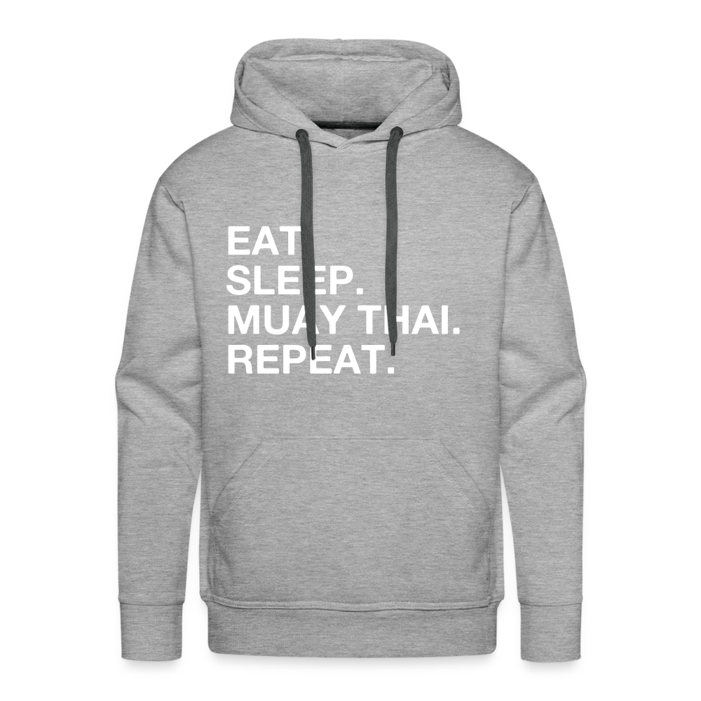 eat sleep muay thai Adult Hoodie - heather grey