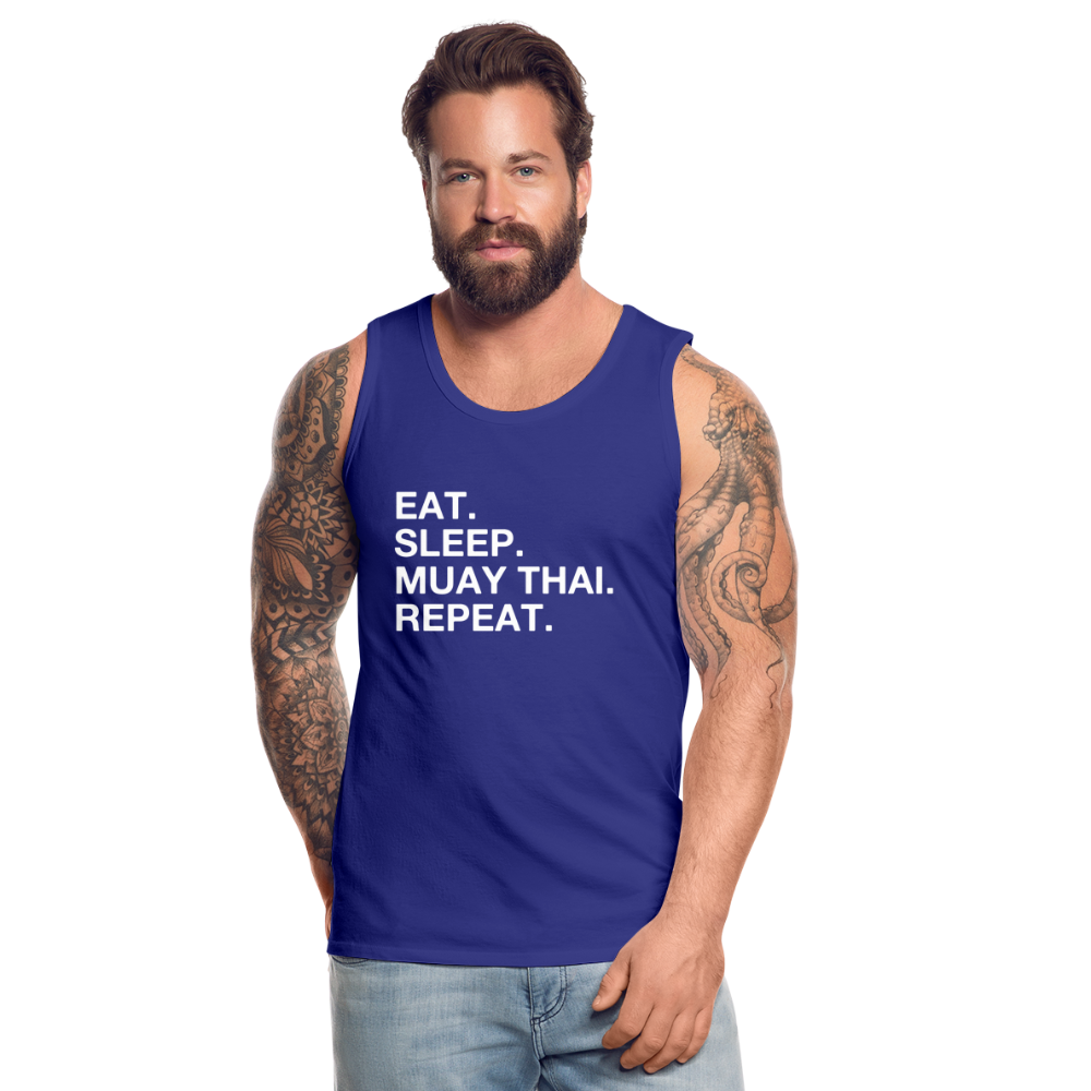 Eat Sleep Muay Thai Tank - royal blue