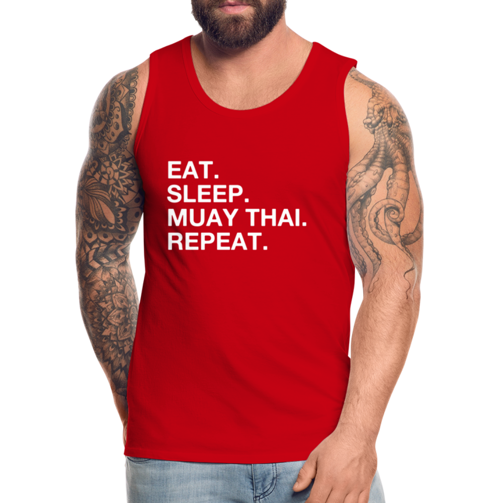 Eat Sleep Muay Thai Tank - red