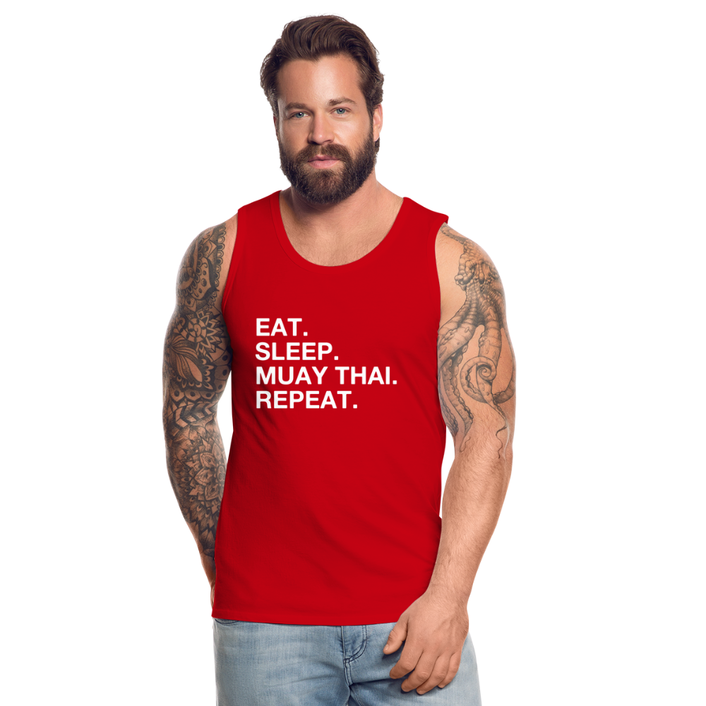 Eat Sleep Muay Thai Tank - red