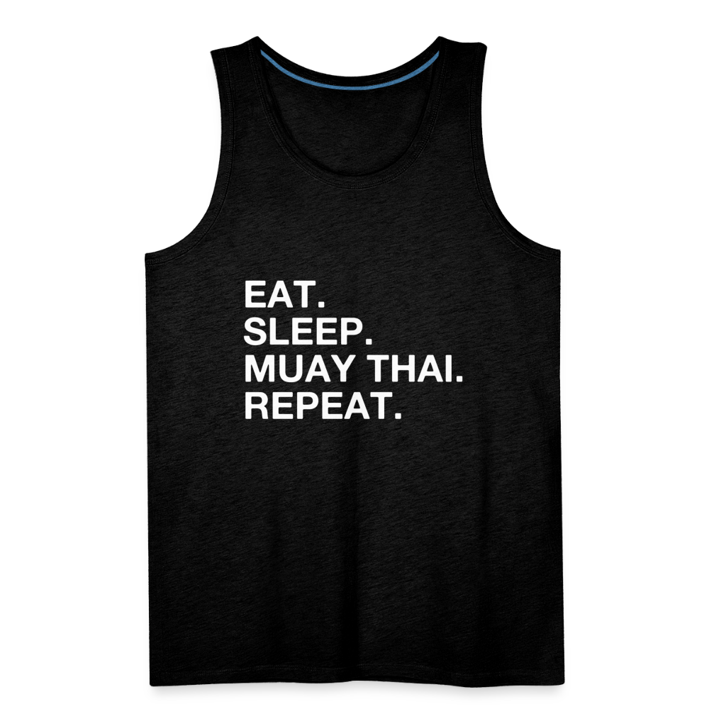 Eat Sleep Muay Thai Tank - charcoal grey