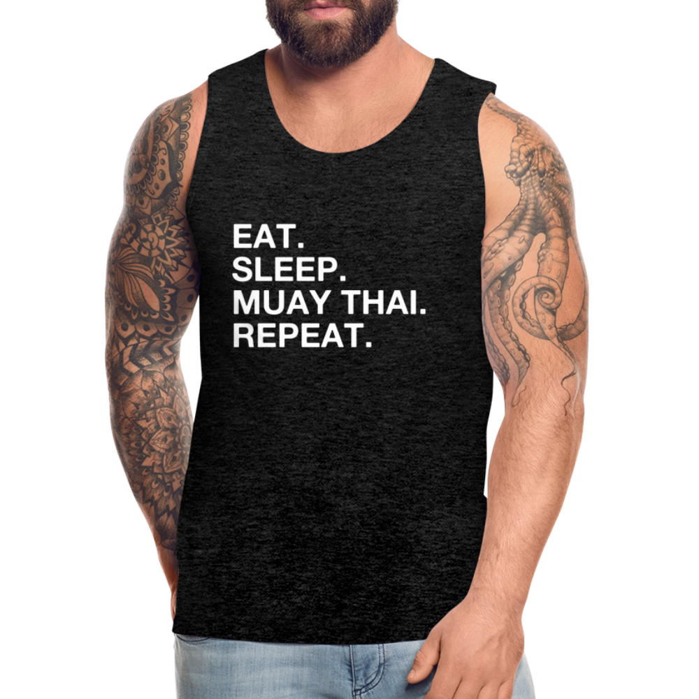 Eat Sleep Muay Thai Tank - charcoal grey