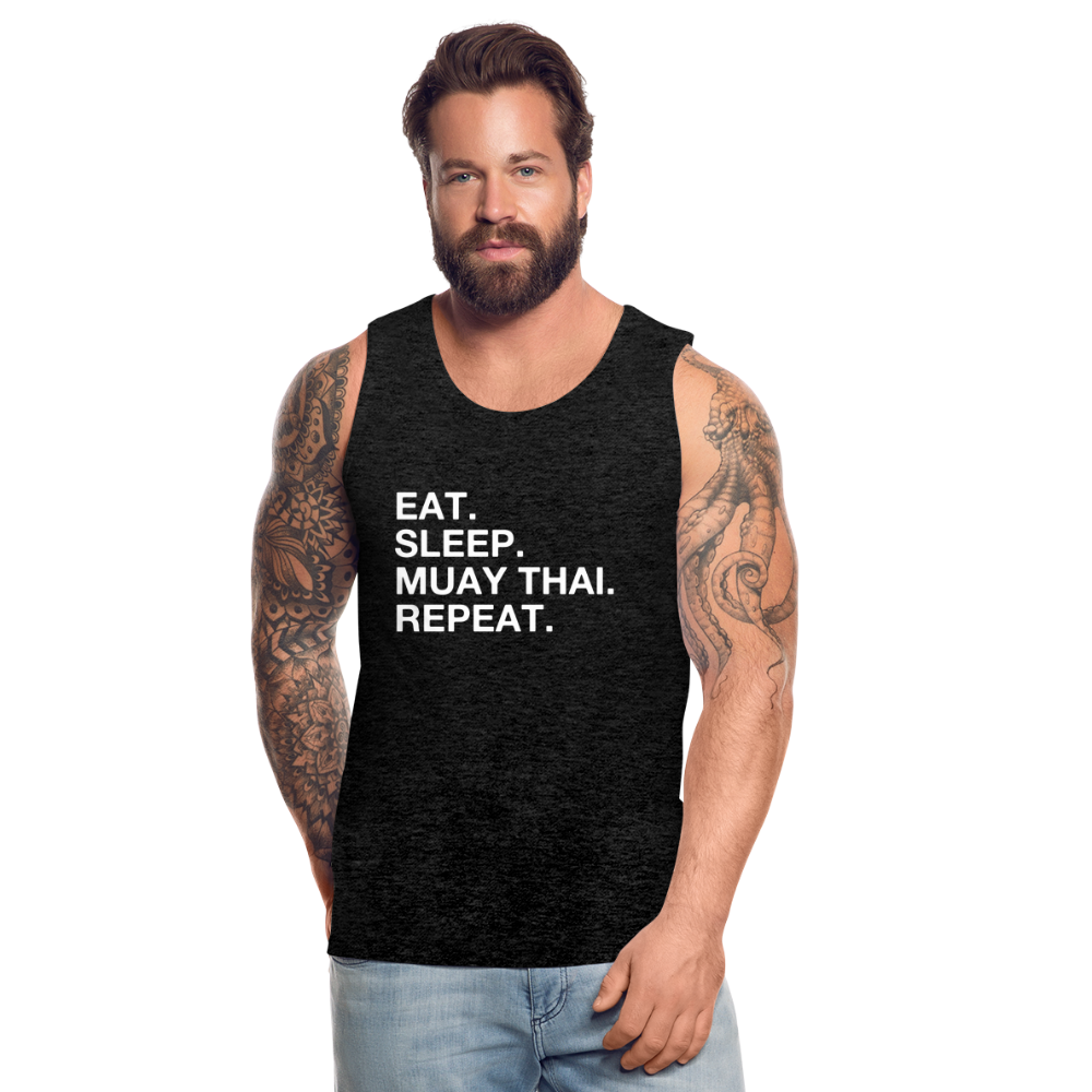 Eat Sleep Muay Thai Tank - charcoal grey