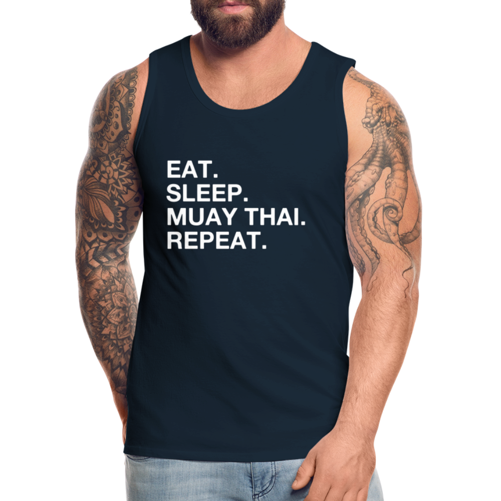 Eat Sleep Muay Thai Tank - deep navy