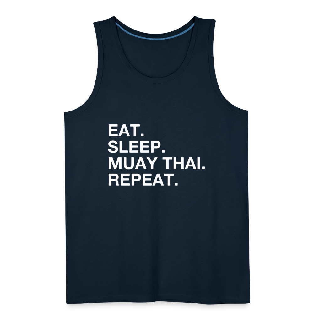 Eat Sleep Muay Thai Tank - deep navy