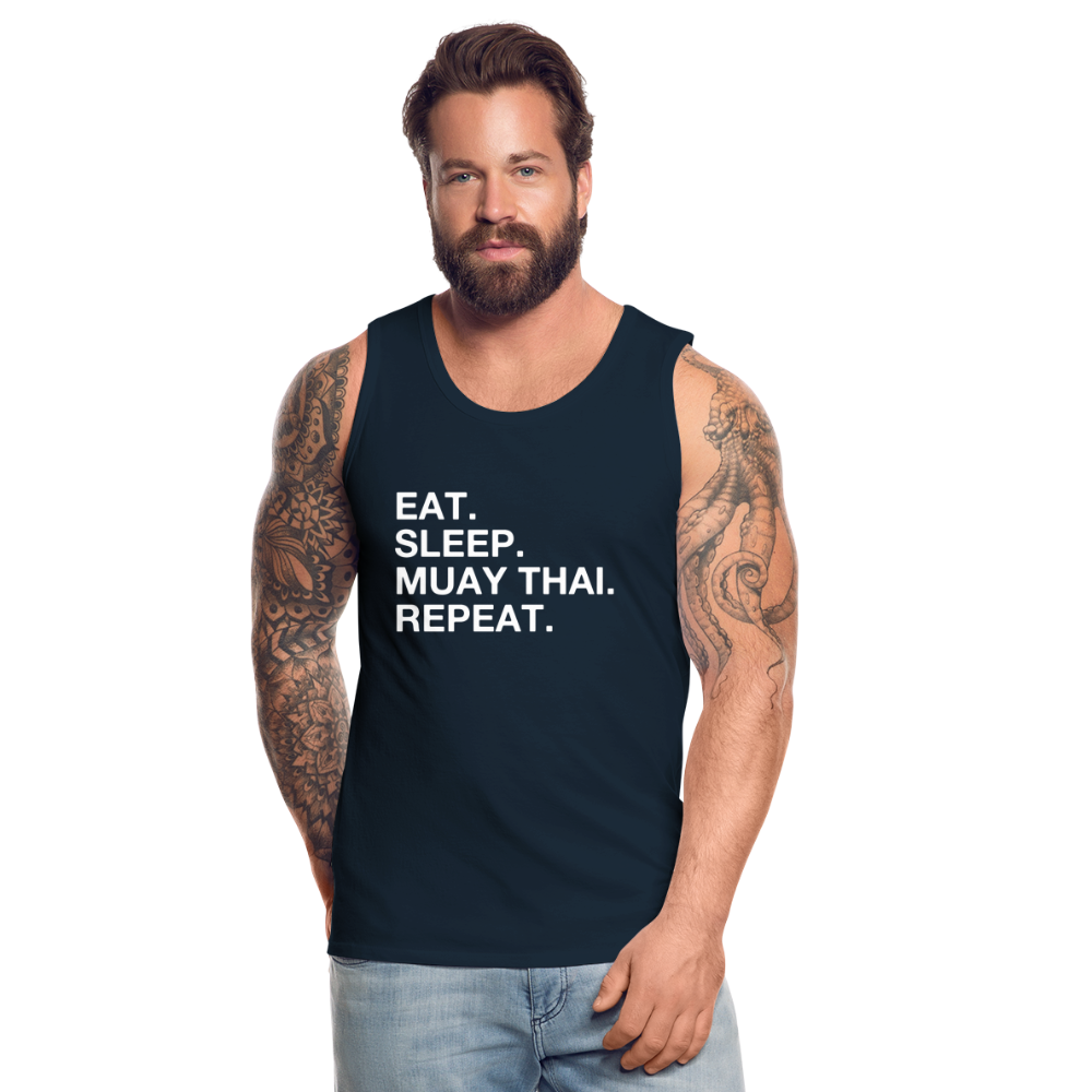 Eat Sleep Muay Thai Tank - deep navy