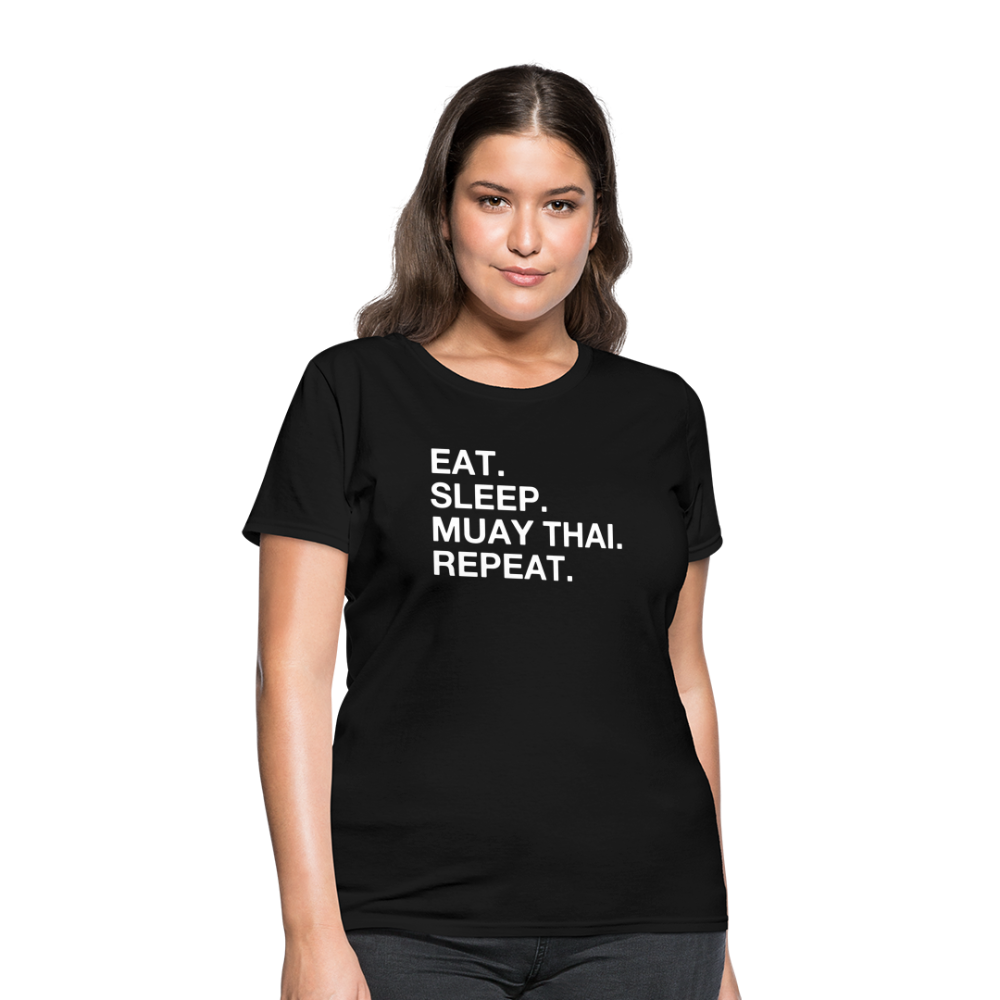 Eat Sleep Muay Thai Women's T-Shirt - black